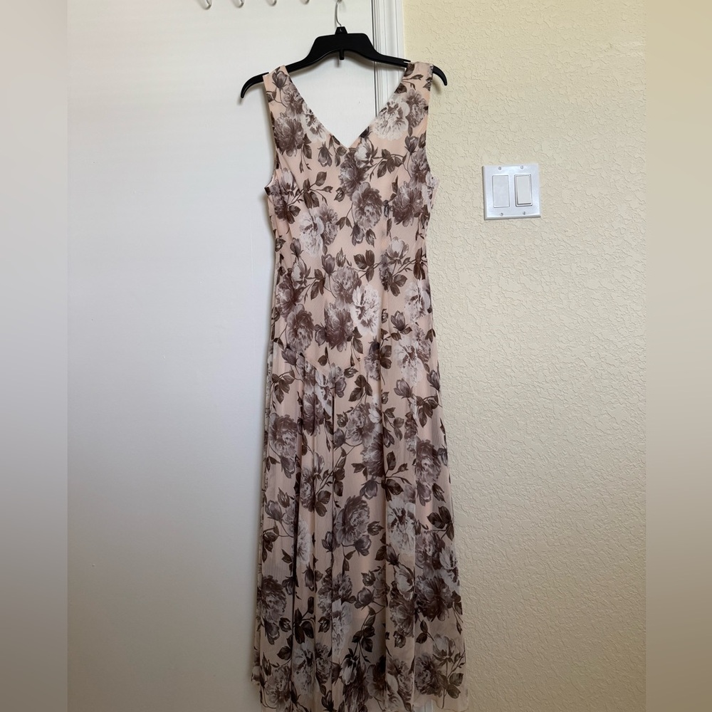 Connected Apparel Cream Tan Sleeveless V-Neck Midi Sundress, 12 🦋 - Picture 2 of 9